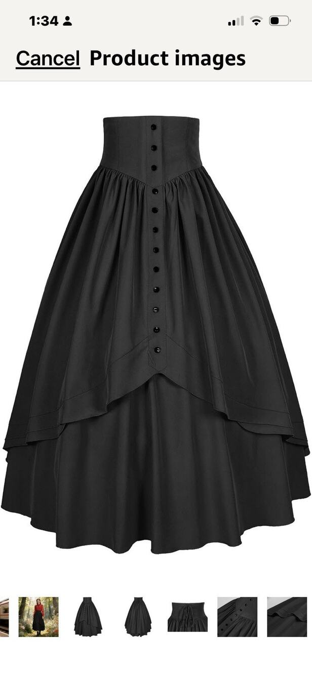 Renaissance Faire Skirt Black Women's Large Long Maxi Fairy Cosplay